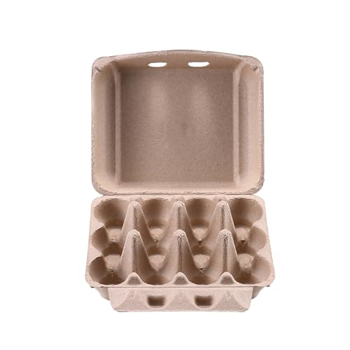100 PCS Vintage Egg Cartons, Natural Paper Pulp Square Dozen Egg Cartons | Classical 3x4 Style Holds Up to One Twelve 12 Count Chicken Eggs, Sturdy Design Made from Recycled Cardboard Blank - size: 100 Pcs Dozen Egg Cartons