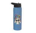 Bird Nerd Birdwatcher Birdwatching Bird Watcher Birder Tee Stainless Steel Insulated Water Bottle - color: Light Blue