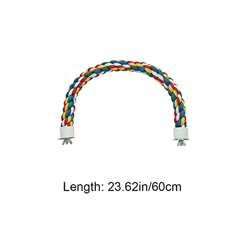 Bird Perch Rope Colorful Bird Spiral Rope Practical Parrot Toy Parrot Climbing Rope Cotton Rope Swing Bird Ladder Bridge for Large Medium Small Parrots (24 Inch)
