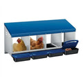 Chicken Nesting Boxes, Heavy-Duty 8-Compartment Metal Chicken Nesting Box – Removable Tray, Ventilation Holes, Easy Egg Collection, Rustproof Galvanized Steel - Blue - 4 - Slot - color: Blue, size: 4 - Slot