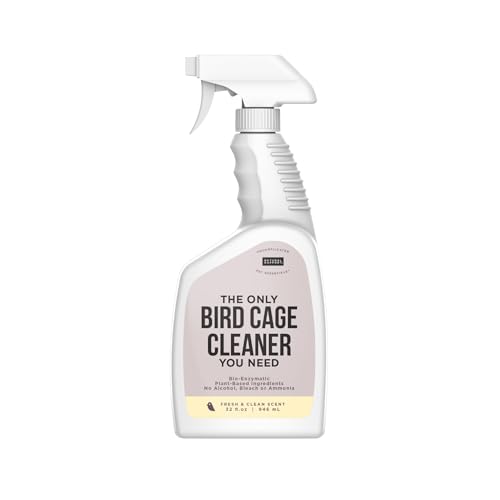 Natural Rapport Bird Cage Cleaner, Plant-Based Poop Remover Spray, 32 oz | Plant-based enzymes & probiotics, no harsh chemicals - Removes bird waste & odor - For all bird owners - size: 32 Ounce (Pack of 1)