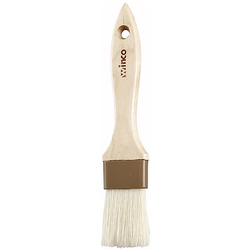 Winco 1 1/2" Boar Bristle Basting Brush | Durable Bristles, Basting, Glazing, Marinades, Butter and Pastry Prep, Shed resistant - size: 1.5", style: Flat