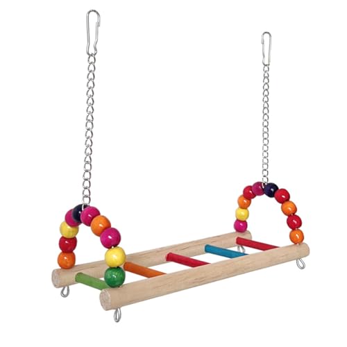 Bird Swing Conure Toys, Parrot Climbing Hammock for Parakeet, Lovebird, Budgie, Cockatiel, Conure, Small Birds - color: ColorfulBirdswing