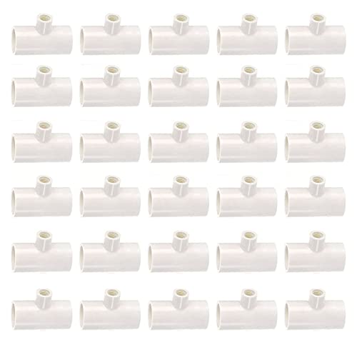 Pack of 30 Chicken Waterer PVC Tee Fittings Waterer Fully Automatic Poultry Waterers PVC Fittings for Threaded Poultry Waterer Cups Nipples Feeders
