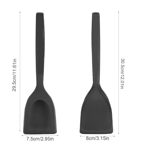 Kitchen Cooking Spatula, Egg Flipper Spatula Tongs 2 in 1 Frying Pan Egg Silicone Fried Egg Grip Flip Tongs Double Sided Turner Multi Purpose Non Stick Kitchen Shovel for Bread Fish Pancake Toast