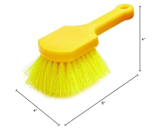 Rubbermaid Commercial 8" Utility Scrub Brush Plastic Handle Synthetic Bristles Cleaning Multi Purpose Heavy Duty Outdoor Wheels and Tires - size: Single Pack