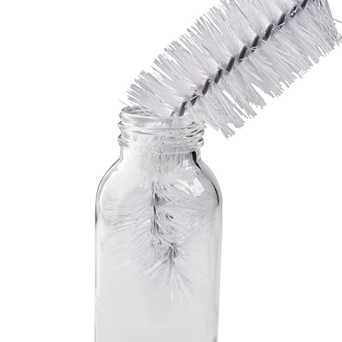 Long Bottle Brush, 17 in Bendable Cleaner Brushes for Cleaning Neck Beer Bottles, Wine, Baby Bottles, Water Bottles, Tumblers, Flask, Bird Feeder, Vase, Pipes and Brewing Supplies Black + White/2Pack - color: White+black