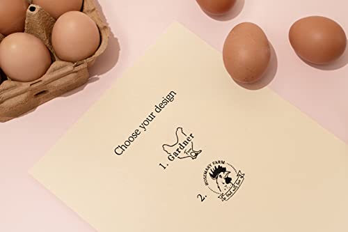 Stamp by Me | Egg Stamp | Chicken Egg Wooden Stamps | Personalized Rubber Stamper for Fresh Eggs | Custom Stamping | Egg Labels | Farm Stamp | Self Inking | Black Ink | Unique Designs| Mini Logo Stamp