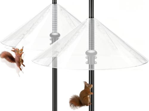 Squirrel Baffle,Squirrel Baffle for Bird Feeder Pole,19-Inch Squirrel-Proofs for Outdoor Shepherd's Hooks,Outside Pole Mount Squirrels Guard(Clear) 2 Pack. - color: Pole mount-White-2P
