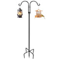 LWWTBS Double Shepherds Hook for Outdoor 1Pack 76 Inch | Heavy Duty Adjustable Bird Feeder Pole, For Hanging Plant Baskets, Garden Decor
