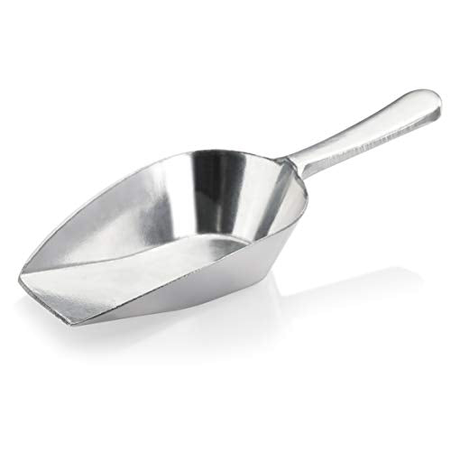 New Star Foodservice One-Piece Cast Aluminum Flat Bottom Bar Ice Flour Utility Scoop, 2-Ounce, Silver - size: 2-Ounce