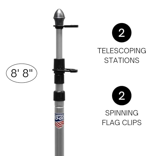 Telescoping Aluminum Portable Flagpole - style: Flagpole-To-Go 9' Portable Flagpole
