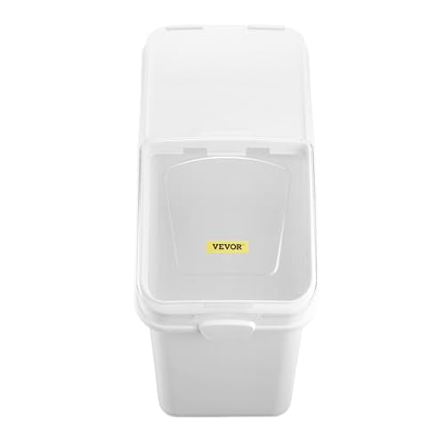VEVOR 27 Gallon food storage containers 500 Cup Ingredient Bin with Scoop and Sliding Lid Commercial Food Container Ideal for rice storage, dog food container, flour, and sugar containers, White - size: 27 Gallon