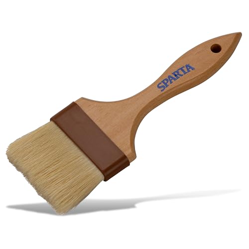 SPARTA Kitchen Basting Brush – 4037500 Basting Brush for Cooking Flat Boar Bristle Brush, Hardwood Handle for Kitchens, Restaurants, Catering, High Heat Food Prep, 3in, Pack of 12 - size: 3" Wide Flat Brush