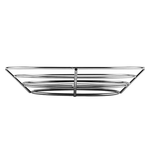 G.E.T. 4-83850 11.25" x 8.25" Stainless Steel Oval Basket with Raised Solid Bottom, Clipper Mill (Qty,1) | Dishwasher safe, Slim, Restaurant service, Great for Sandwiches, Fries, Appetizers and Table Service - color: Stainless Steel, size: 11.25" x 8.25",