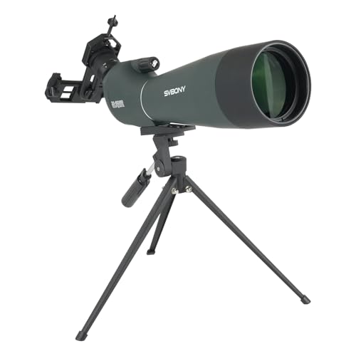 SVBONY SV28 New Version Spotting Scope, 20-60x80mm for Target Shooting, HD | FMC Coating, Long Range Spotter Scope, Shooting Range, with Phone Adapter & Tripod, for Bird Watching, Wildlife Viewing - style: 20-60x80
