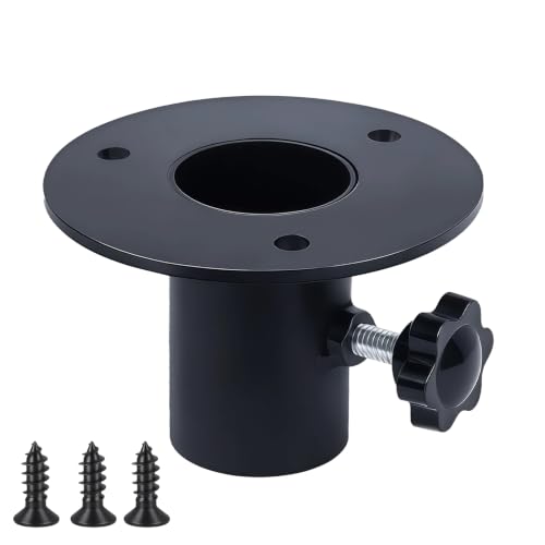 1202 Bird Feeder Pole Mounting Flange for Standard 1" Poles with Hardware | 3" Disc, Strong Steel Construction, for Tray Feeders, Bird Houses & Platform Feeders, Outdoor Use, Durable Steel with Coated