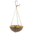 Natural Coconut Shell Frog Swing Toy, Reptile Hammock Bed with Hanging Rope & Metal Buckle, Terrarium Habitat Decor Accessories for Lizard Gecko Bearded Dragon Hamster Birds Hermit Crab Bearded Dragon