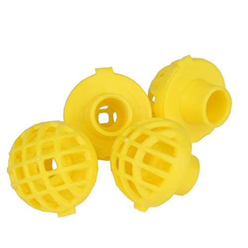 Perky-Pet Replacement Bee Guards for Hummingbird Feeders, 4-Pack | Yellow Snap-Open Design Compatible with Models 203CPBN, 203CPBR, 204CP-4, 403CP, Outdoor Bird Feeder Accessories - size: 3.04W x 1.01D ins.