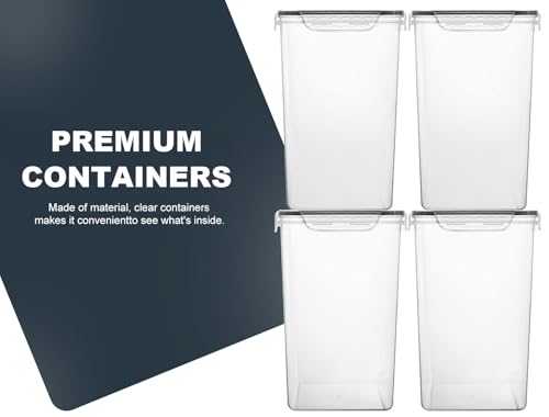 M MCIRCO Extra Large 4 Pack, 6.5L/7qt/220oz Tall Food Storage Containers | Plastic Airtight Kitchen Pantry Storage Containers for Flour, Sugar, Airtight, BPA Free, Food Grade Material - size: 6.5L