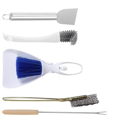 Bird Cage Cleaner Tool Set, Includes Stainless Steel Spatula, Brushes, Cleaning Fork, Small Broom, for Bird Poop Remover, Bird Cage Accessories, Easy Cleaning
