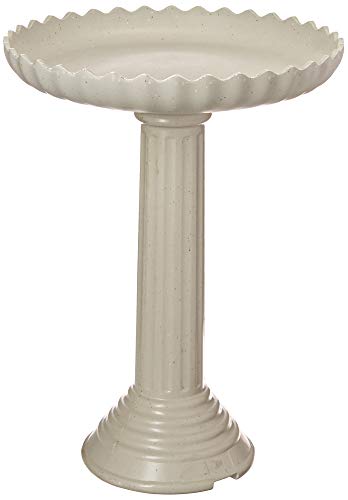 Farm Innovators HBC-120C Heated Birdbath with Pedestal, 120W, Gray | Scalloped design mimics concrete birdbaths in appearance; durable, stable and long-lasting