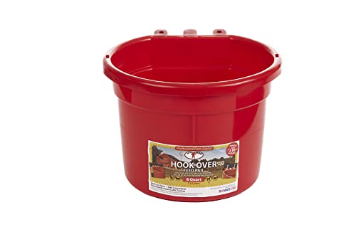 Duraflex 8 Quart Hook Over Feed Pail - color: Red