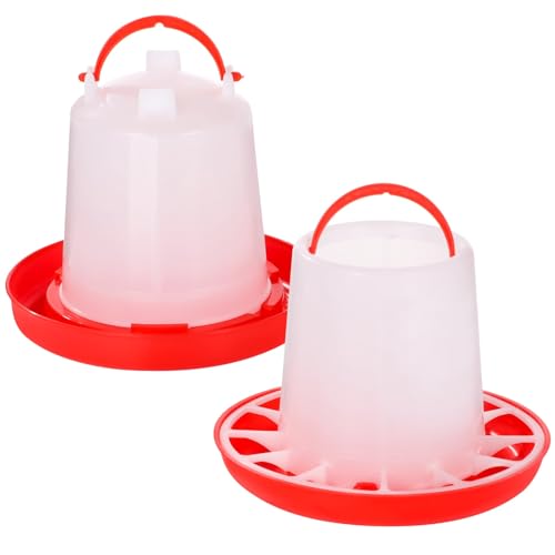 Chick Feeder and Waterer Set, 1.5 L Poultry Drinkers & 3.3 lbs Feeders, Hanging Plastic Poultry Containers for Chickens, Turkeys, Ducks and More