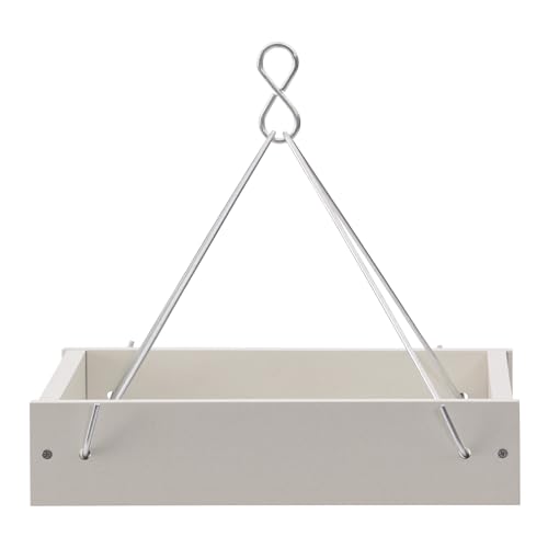 Birds Choice GSHPF100 Tray Feeder, Recycled Hanging Tray Bird Feeder, Small, White | Open Platform Welcomes a Variety of Wild Birds, Poly Lumber Build, Easy to Fill and Rinse Clean - color: White