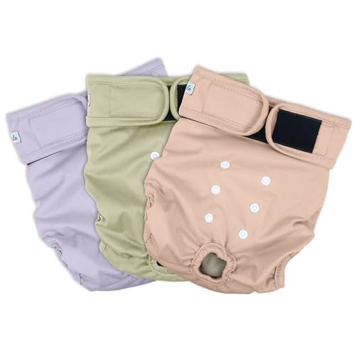 Washable Female Dog Diapers - Premium Reusable Diapers for Doggie in Heat - Highly Absorbent Dog Diapers Female for Pet Incontinence with Adjustable Snaps Pink, S - color: Morandi-2, size: Small（New Born-11.5“Waist）