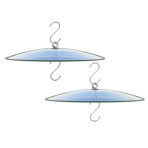 10" Small Glass Rain Cover for Bird Feeder, 2-Pack Clear Weather Guard Dome | Stainless Hooks & Shatterproof Squirrel Baffle Protective Shield for Hook Hanging Outdoors, Bird House Protector, Dia. 20cm - color: Clear, size: 2PC/Pack