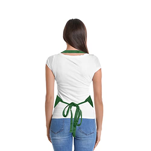 DALIX Apron Commercial Restaurant Home Bib Spun Poly Cotton Kitchen Aprons (2 Pockets) in Dark Green - color: Dark Green