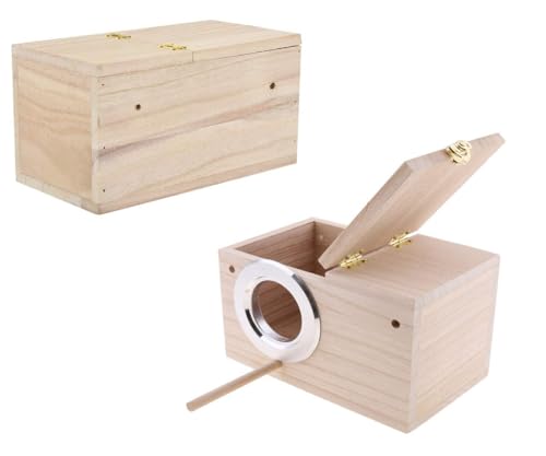 Parakeet Nesting Box, Bird Nest Breeding Box Cage Wood House for Finch Lovebirds Cockatiel Budgie Conure Parrot, 8'' X 5'' X 5'' - size: Small: 8" x 5" x 5"