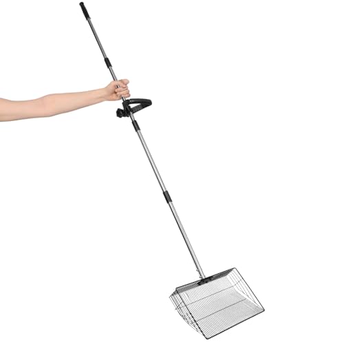 ULTECHNOVO Heavy Duty Long Handle Design in Poultry Manure Scooper Stainless Steel Wide Scoop Surface Efficient Cleaning and Poultry Operations and Chicken Coop