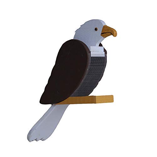 Outdoor Hanging Bird Feeder Seed Tray, Bald Eagle Bird Shaped Wooden BirdFeeders with Easy Refill Head - Bird Feeders for Outdoors Hanging - Hanging Bird Feeder - Bird Feeders for Outside - color: Bald Eagle