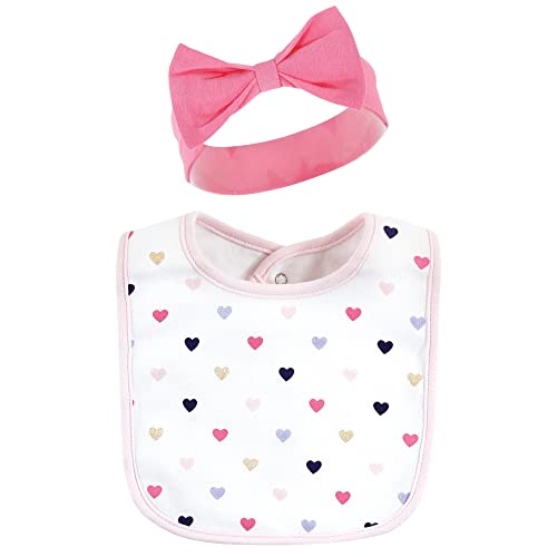 Hudson Baby Unisex Baby Cotton Bib and Headband Set - color: Fathers Day, size: One Size