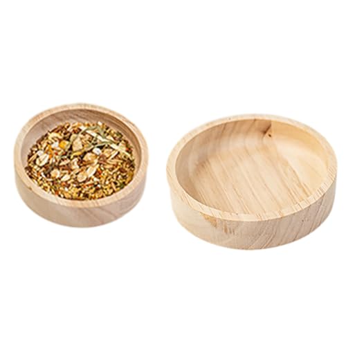 2 Pcs Wood Gerbil Food Bowl Wooden Hamster Feeding Bowls Small Animal Food Dish Feeder Mice Feeding Dishes Pet Snack Bowls Squirrel Dessert Bowl for Parrot