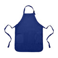 DALIX Apron Commercial Restaurant Home Bib Spun Poly Cotton Kitchen Aprons (2 Pockets) in Navy Blue - color: Navy Blue