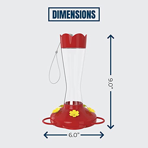 MEKKAPRO Glass Hummingbird Feeder 2-Pack 10oz Top Fill 5 Feeding Ports | Designed As A Top Fill Hummingbird Feeder, This Hanging Backyard Feeder Set Offers 5 Nectar Feeding Stations For Outdoor Use - color: Classic, size: 10oz - 2 Pack