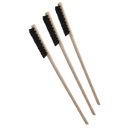 Dioche Essential 3PCS Long Handle Bird Cage Cleaning Brush – Sturdy Wooden Parrots Cage Supplies for Easy Maintenance