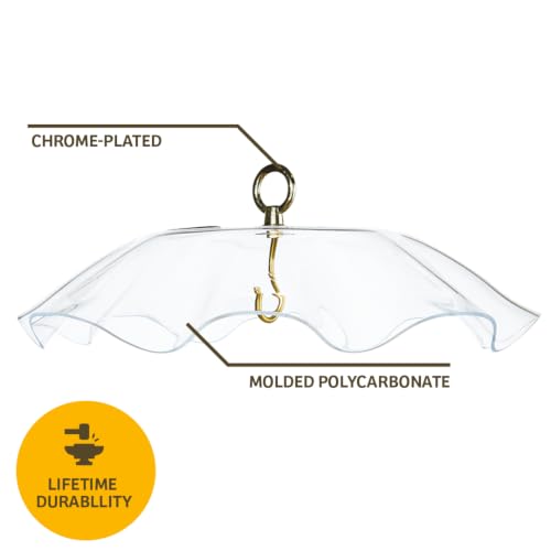 Birds Choice Weatherguard Bird Feeder Dome | 13in Rain Cover | Red | Polycarbonate Cover for Hanging Feeders, Helps Keep Nectar and Seed Dry, Color Suited to Hummingbird Feeders - color: Red