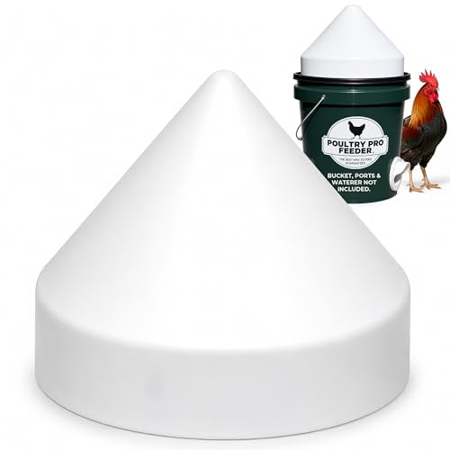Poultry Pro Roost Guard, Weatherproof (Bucket, Port & Waterer Not Included) As Seen on Shark Tank, Anti-Roost for 5 Gallon Buckets, Prevents Roosting, Keeps Chicken Waterer & Chicken Feeder Clean