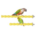 Hypeety 2PCS Wood Perch Stand Paw Grinding Stick Toy Pet Bird Cage Stand Platform for Bird Parrot Budgies Parakeet Cockatiels Cage Accessories (7in/10in) (Yellow) - color: Yellow