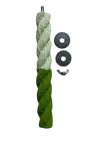 Polly's Sand-E-Rope Safety Bird Perch Toy-Trims Nails & Beak-Promotes Healthy Feet-Safe Non-Toxic-Bird Supplies for Bird Cages (Green, Small) - color: Green, size: Small