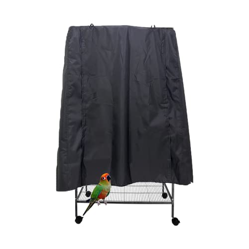 J&C Large Bird Cage Cover 420D Bird Cage Covers Heavy Duty Birdcage Cover Waterproof Bird Cage Covers for Night Blackout Sunlight Patio Birdcage Covers Birdcage Accessories - size: M: 34 x 24 x 47"