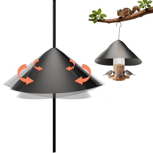 Squirrel Baffle for Bird Feeder Pole, Squirrel Guard Defender, Squirrel Proof Bird Feeders for Outdoors Hanging Cover, Outside Pole Mount Bird House Guard for Outdoor Shepherd's Hook, 19In, 1 Pack