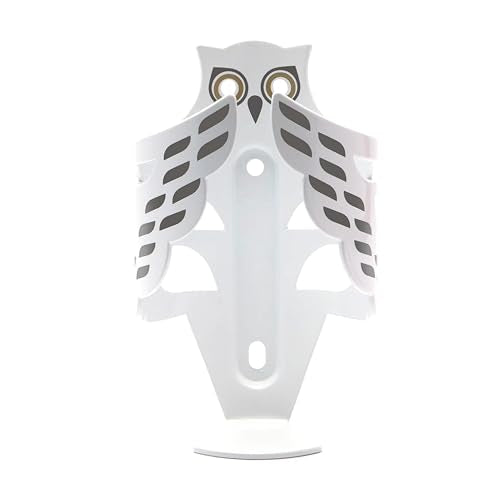 Portland Design Works Water Bottle Cage - Lightweight Water Bottle Holder for Bikes, Owl Cage, Snowy Owl - style: Owl Cage- White Snow