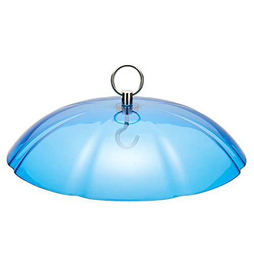 Kingsyard Weather Squirrel Baffle for Bird Feeder Hanging, Rain Guard Cover | 11.5 in, Made of Sturdy Plastic, Metal Hook, Ready to Use, Fits Most Feeders Outdoors, Weatherproof, Easy to Clean, Blue - color: Blue