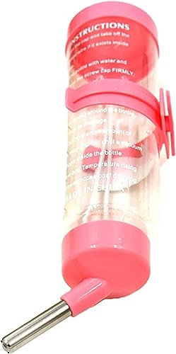 125ML Hamster Water Bottle Steel Ball Design Non-drip Plastic Small Animal Auto Dispenser Pet Supplies Water Feeder for Hamster,Rabbit, Guinea Pig, Squirrel Pink Hanging Water Auto Dispenser