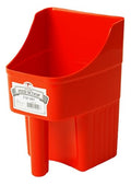 Little Giant® Plastic Enclosed Feed Scoop | Heavy Duty Durable Stackable Livestock Feed Scoop with Measure Marks | Farm, Ranch & Pet | 3 Quart (Red) - color: Red